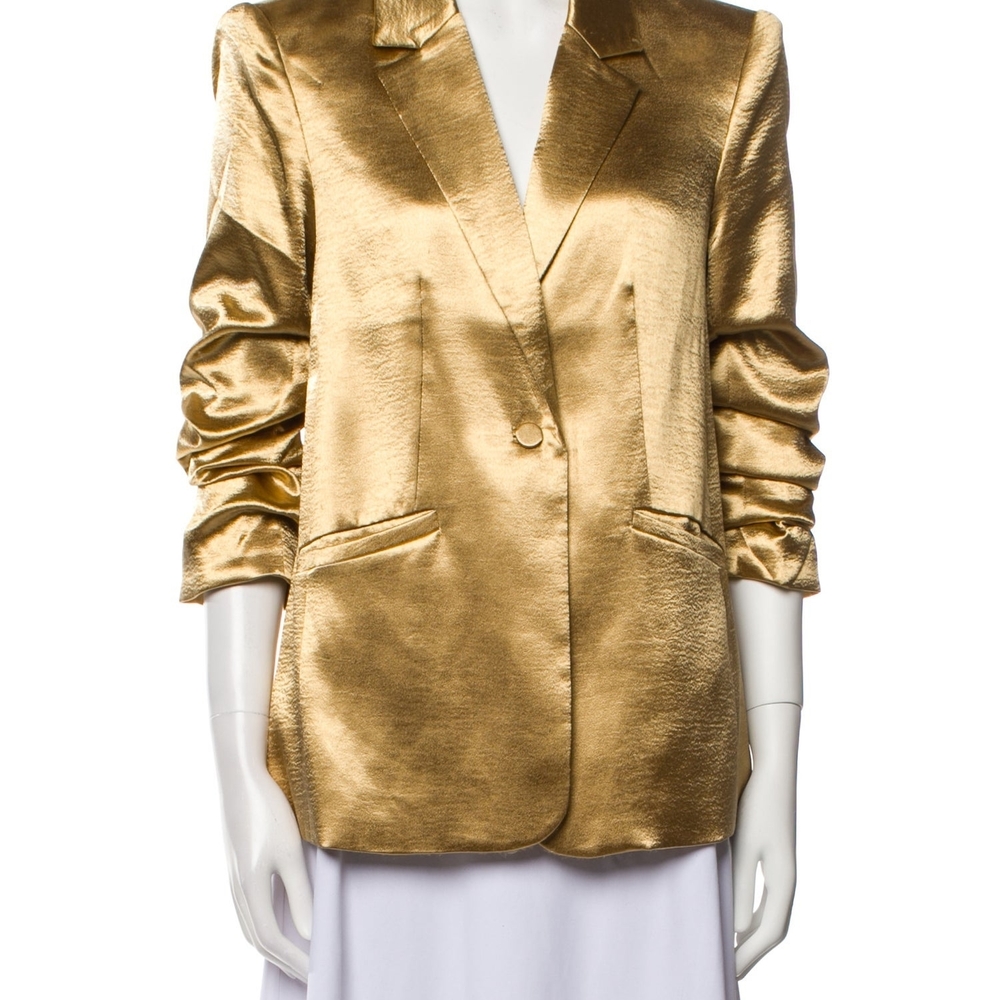 Cinq à Sept Metallic Gold Blazer